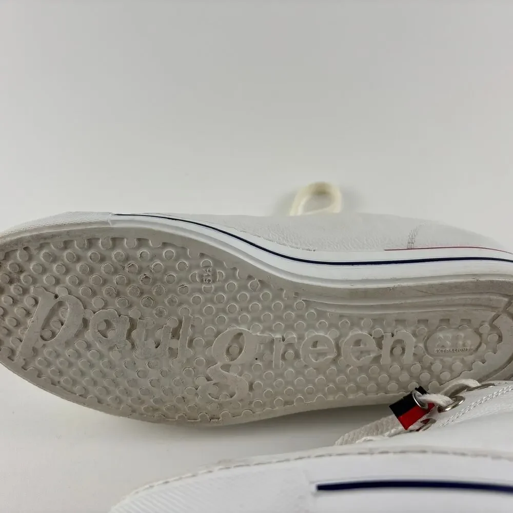 Paul Green White Leather Sneakers Sz 8 Lace Up Casual Shoes - Picture 8 of 8